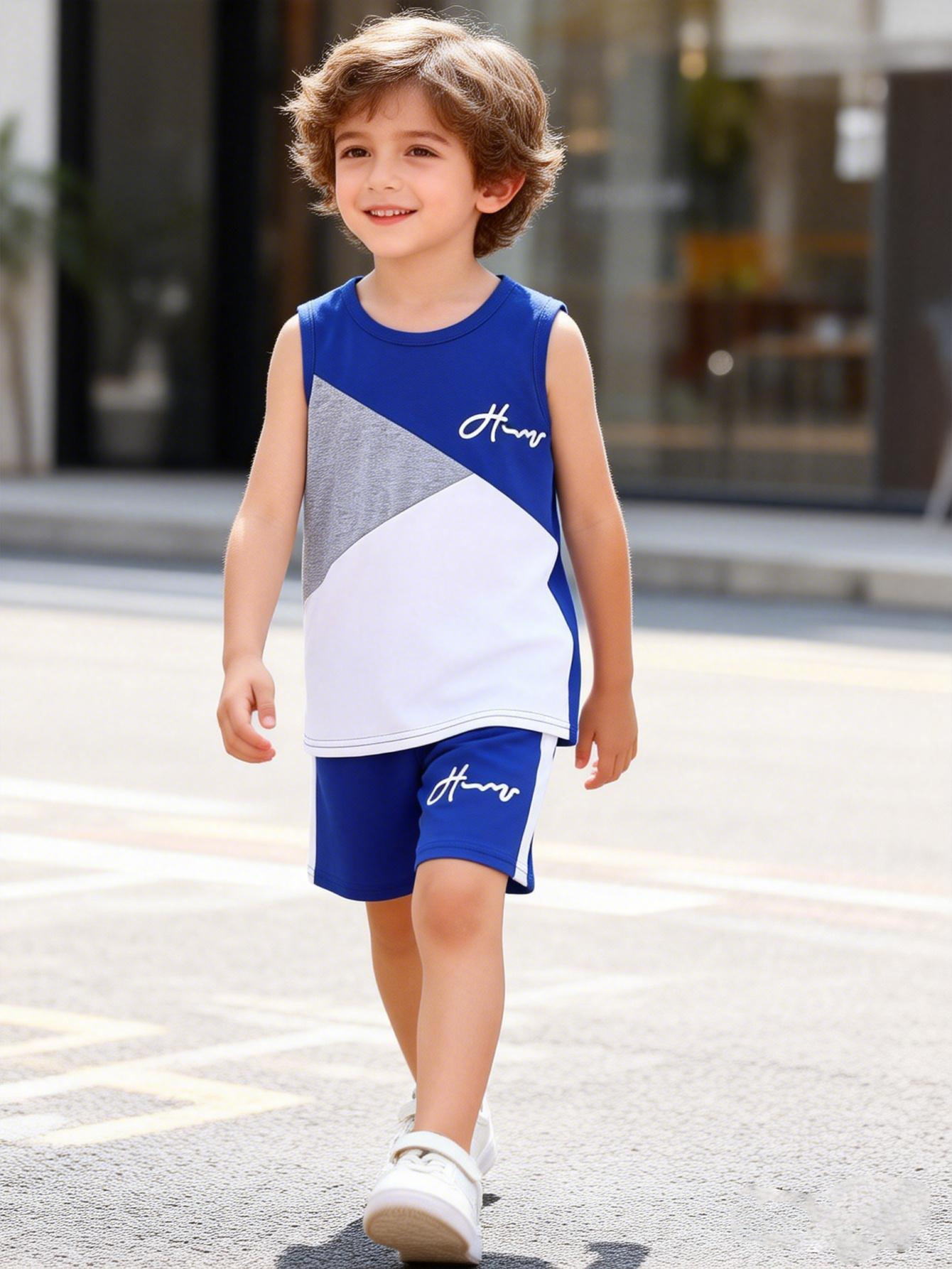 Boys Color-Block Tank Top & Shorts 2-Piece Set