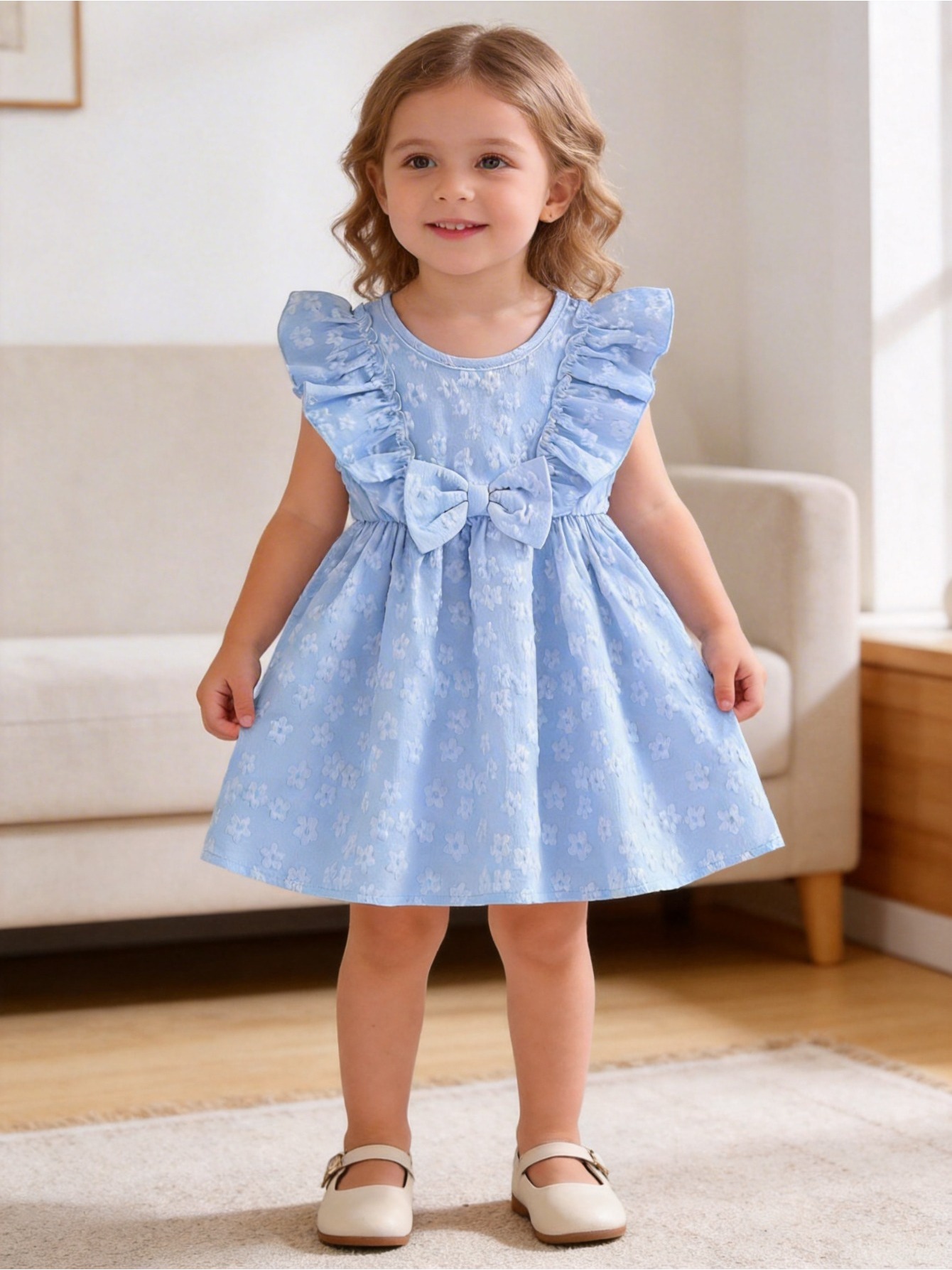 Baby Girl Bow Embroidered Dress