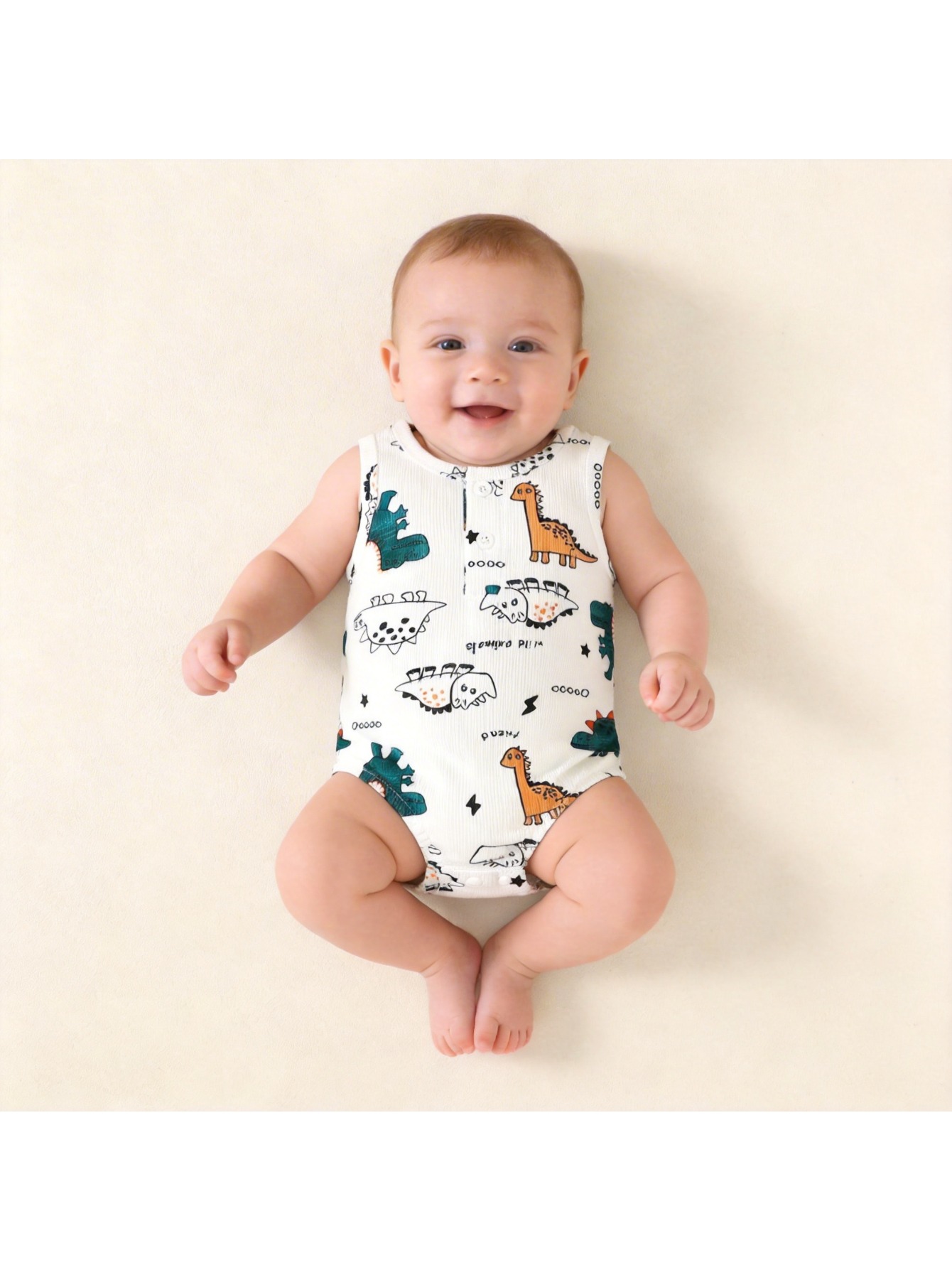 Baby Boy Dinosaur Print Romper