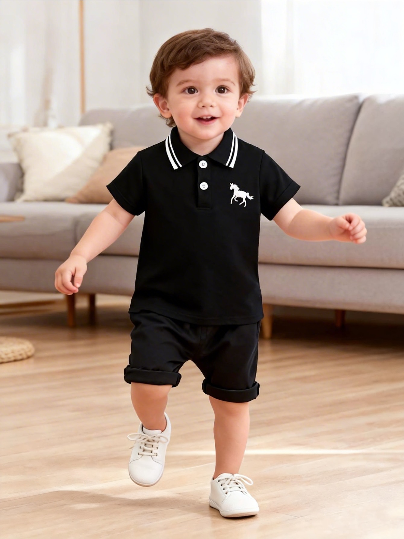 Baby Boy Polo Shirt (Black)