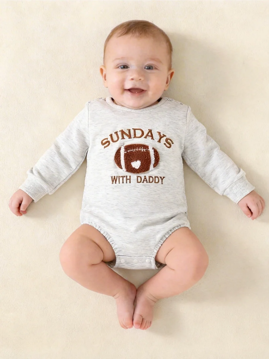 Baby Boy Letter Embroidery Romper