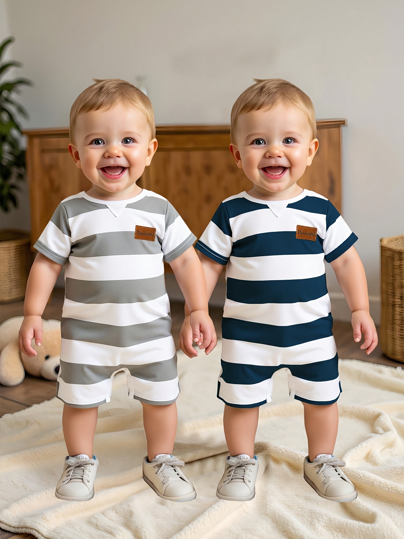 Baby Boy Striped Romper 2-Pack