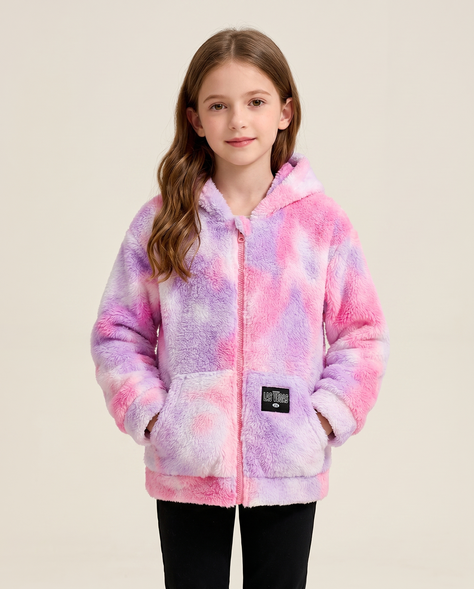Girls Tie-Dye Zip-Up Fleece Jacket