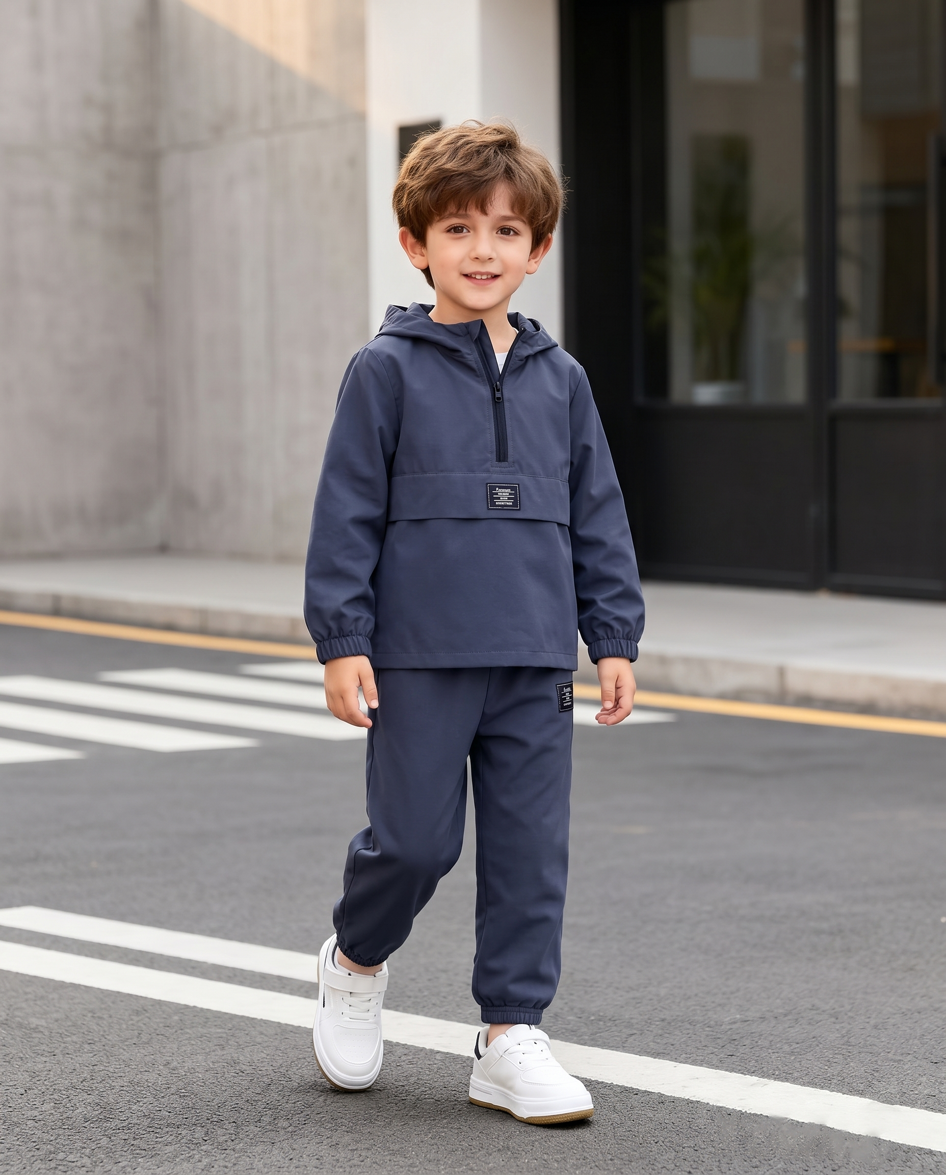 Boys Half-Zip Hoodie & Sweatpants 2-Piece Set