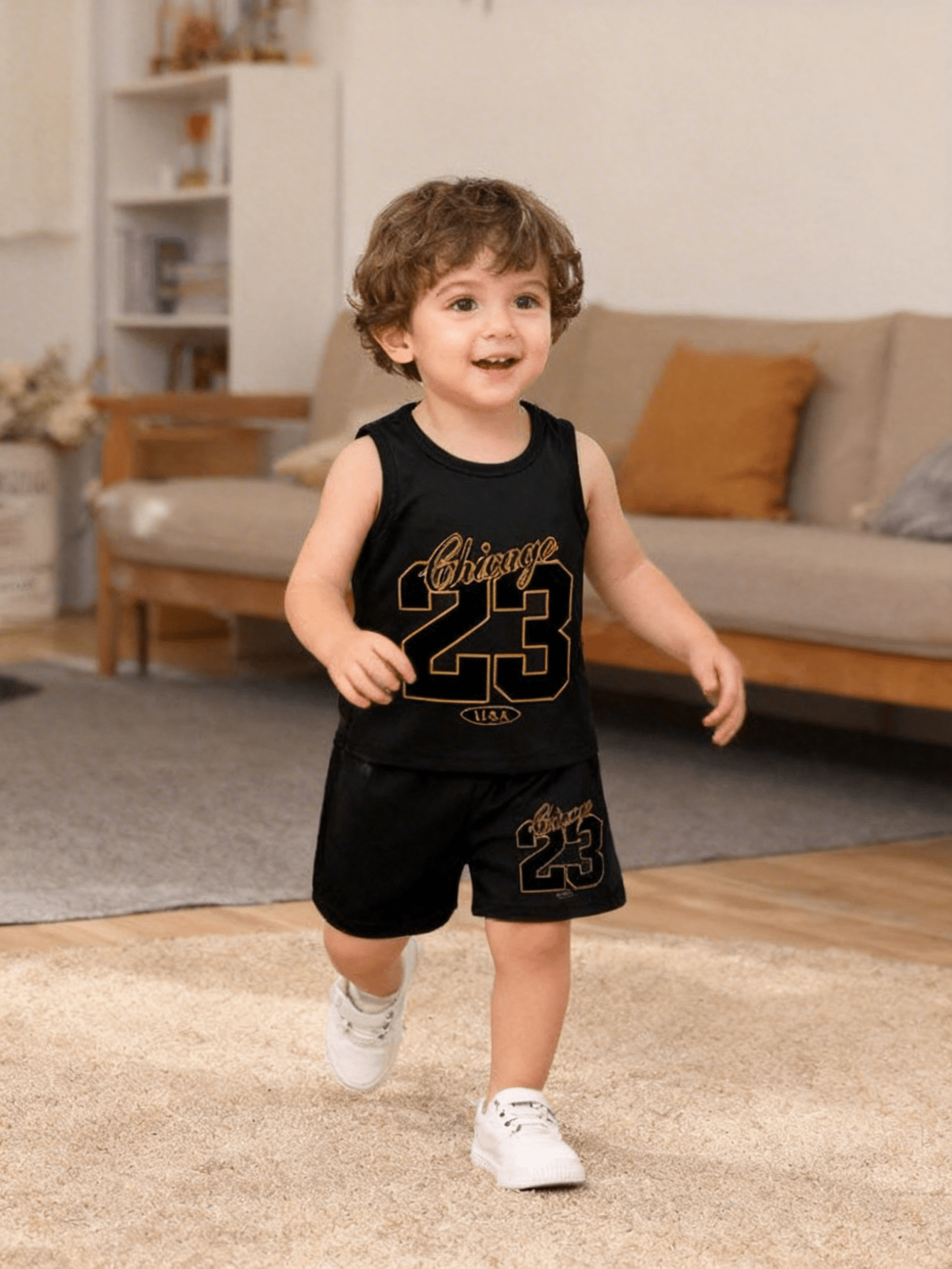 Toddler Boy Summer Digital Print Tank Top & Shorts 2-Piece Set